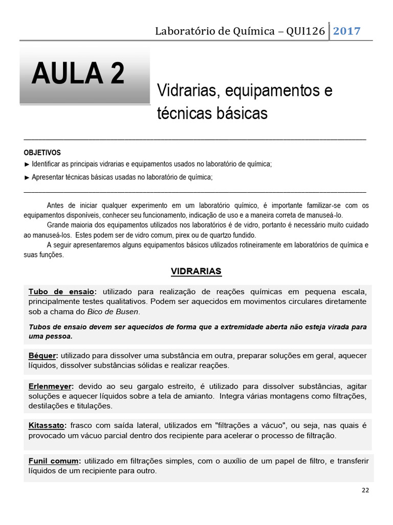 Equipamentos e Vidrarias de Laboratório | PDF | Filtragem | Química