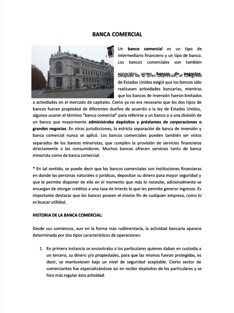 Banca Comercial y Banca de Inversion - Compress | PDF | Banca de ...
