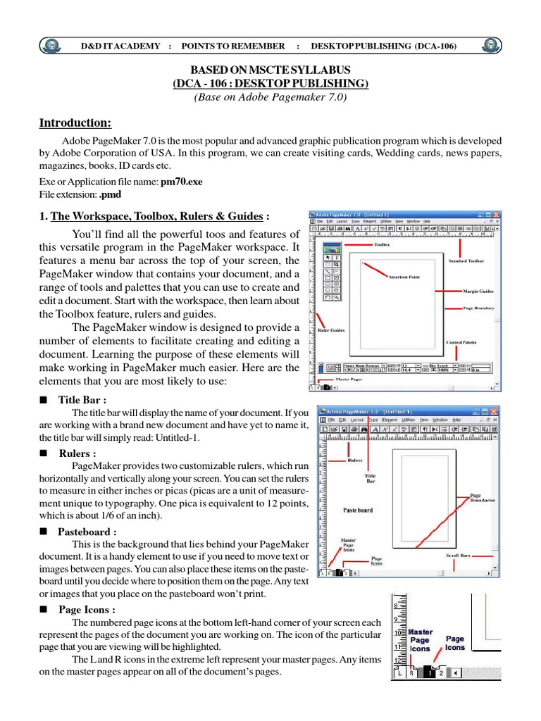 Pagemaker 7.0: Essential Tools Guide | PDF | Window (Computing) | Page ...