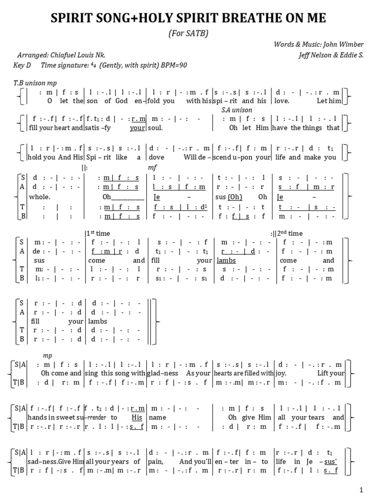 Spirit Song for SATB Choir | PDF