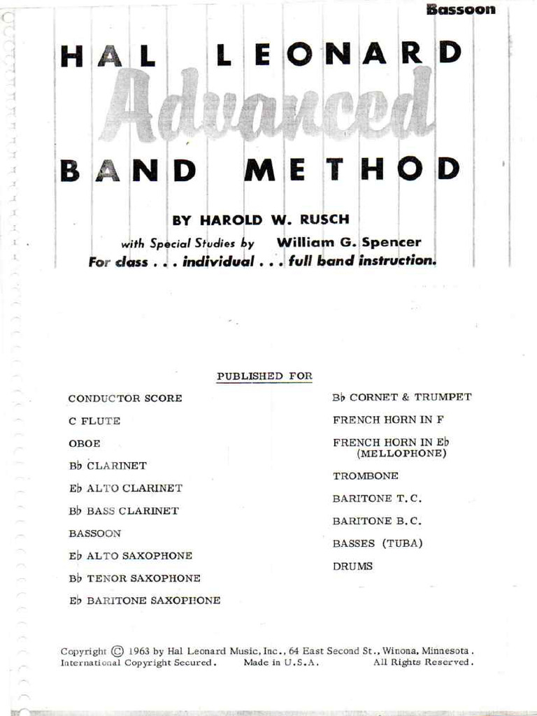 04 - Advanced Band Method - Fagote | PDF