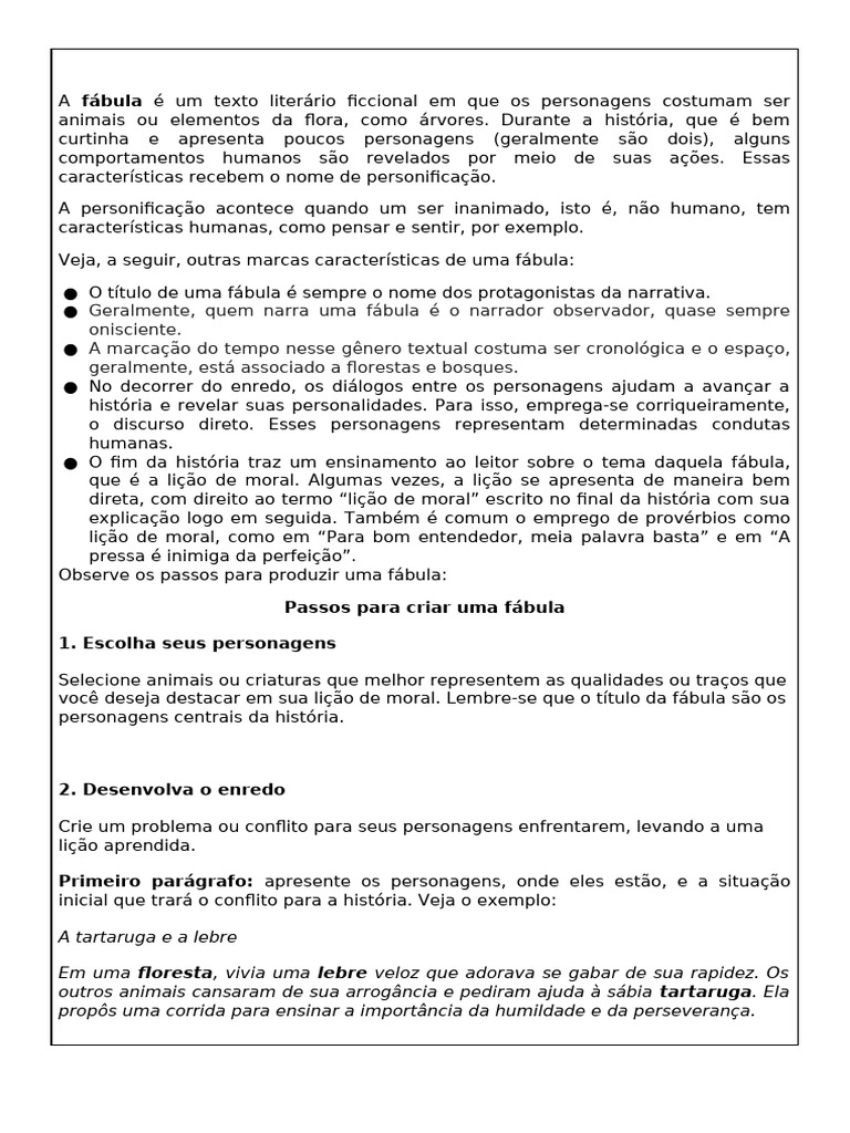 Como Criar uma Fábula Eficaz | PDF | Fábula | Moralidade