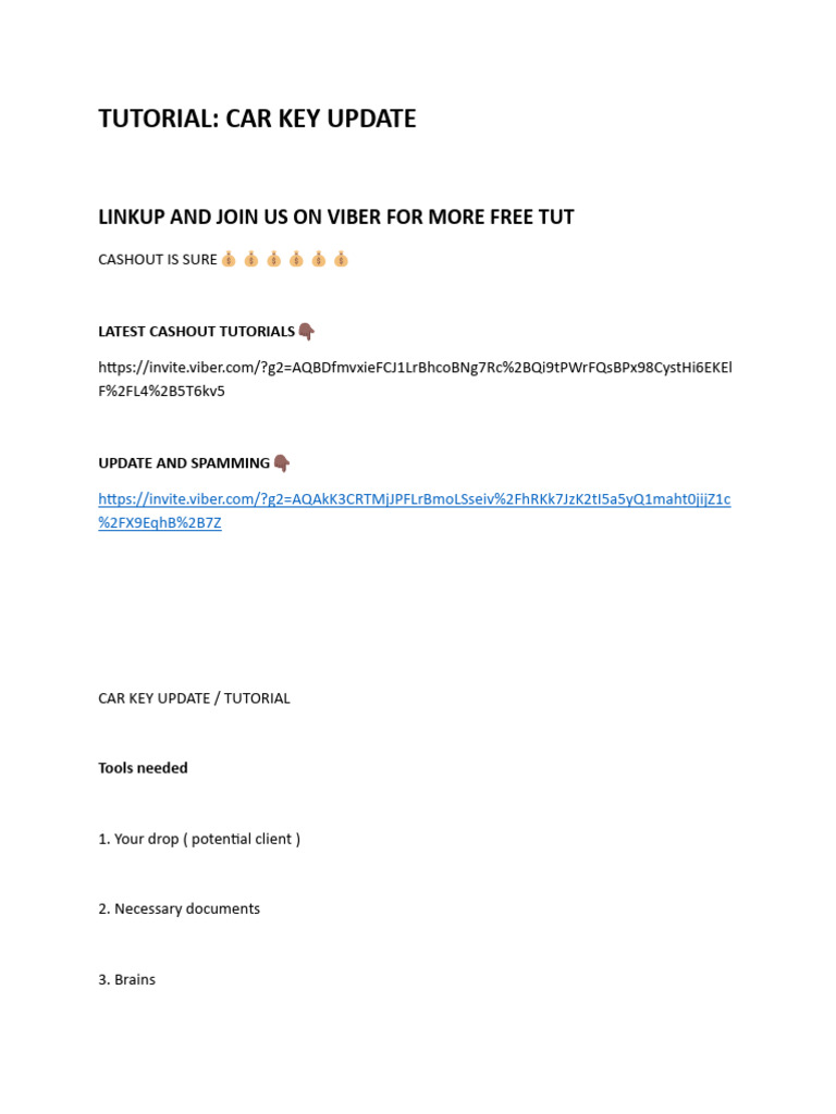 Car Key Update | PDF