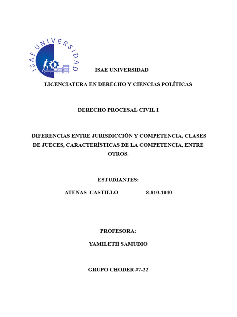 Diferencias entre Jurisdicción y Competencia | PDF | Jurisdicción ...