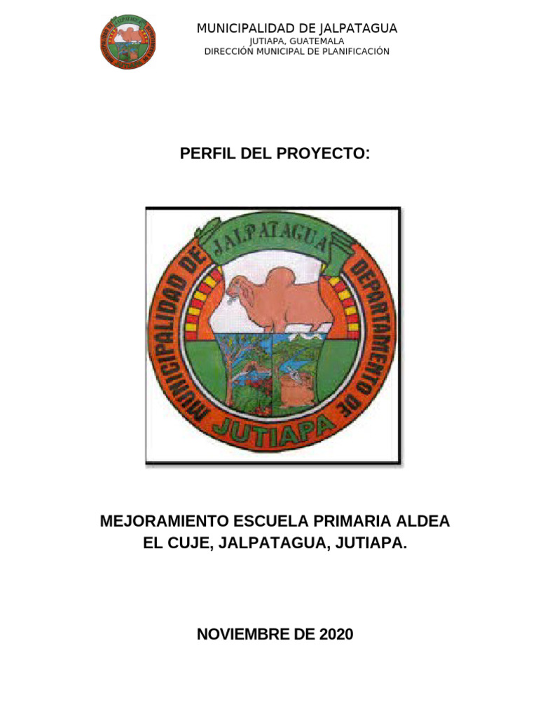 Mejoramiento Escuela El Cuje, Jalpatagua | PDF | Hormigón | Alcalde