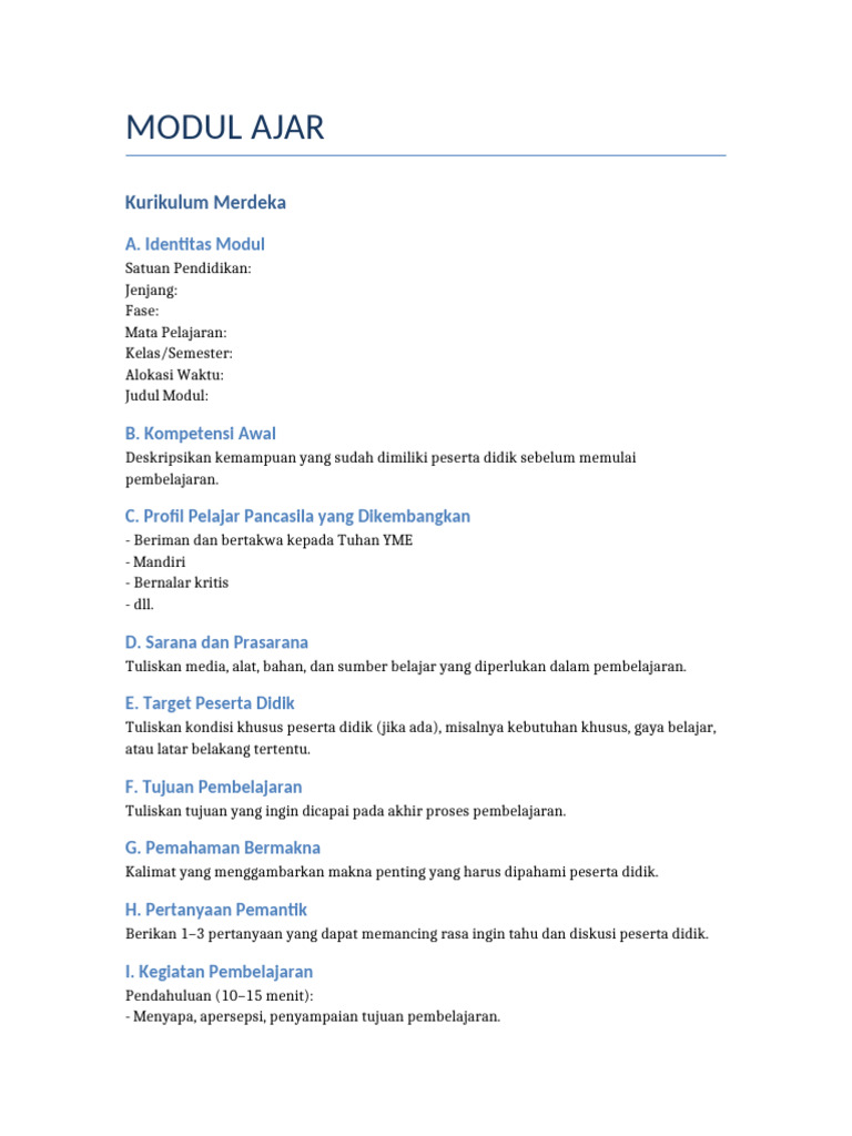 Modul Ajar Kurikulum Merdeka SD | PDF
