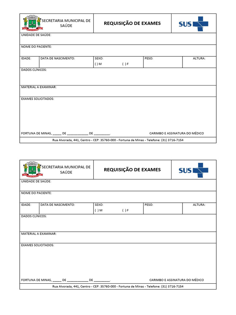 Requisição de Exames Médicos | PDF