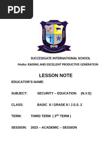 Security Education Jss2 3rd Term L-note