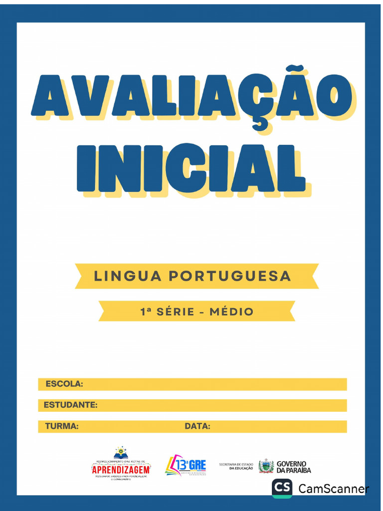 Avaliação Inicial de Língua Portuguesa 2025 | PDF | Inteligência ...