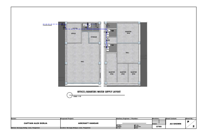 Water Supply Layout for Offices and Quarters | PDF