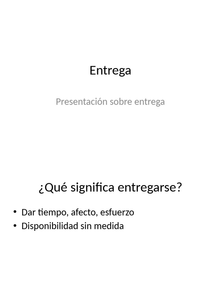 Significado y valor de entregarse | PDF