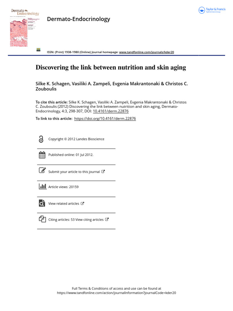 Nutrition's Impact on Skin Aging | PDF | Vitamin D | Polyphenol