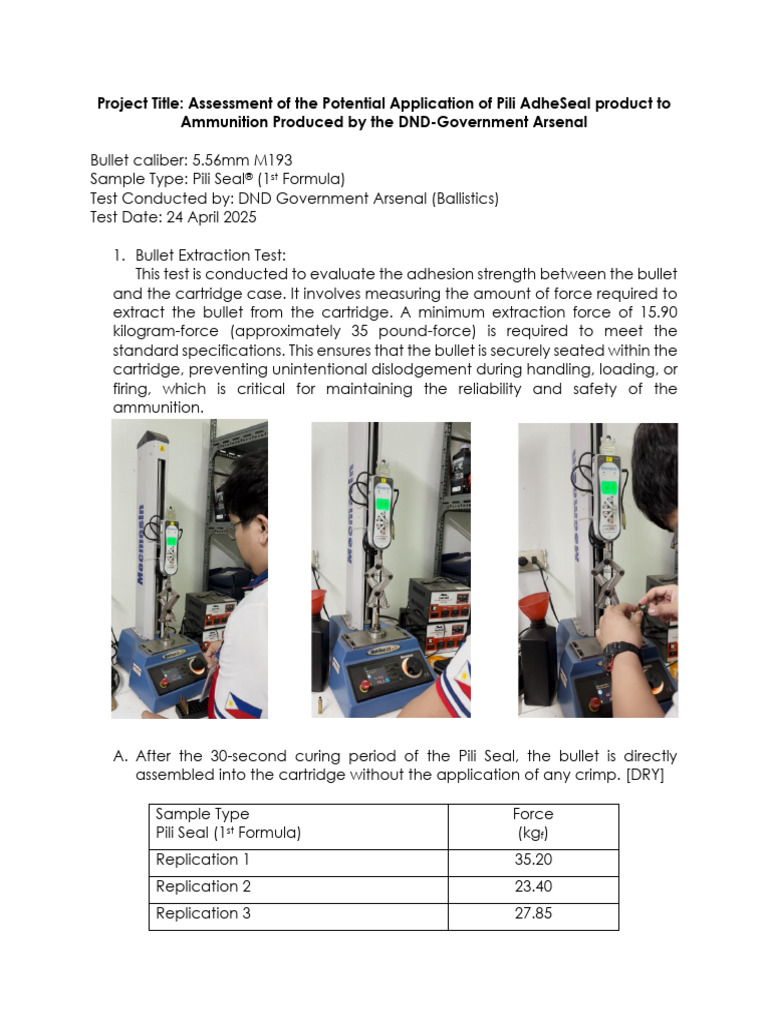 Pili AdheSeal Inc X Government Arsenal - Pilot Testing | PDF ...