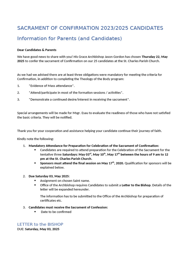 Confirmation Preparation 2025 Guide | PDF | Confirmation | Catholic Church