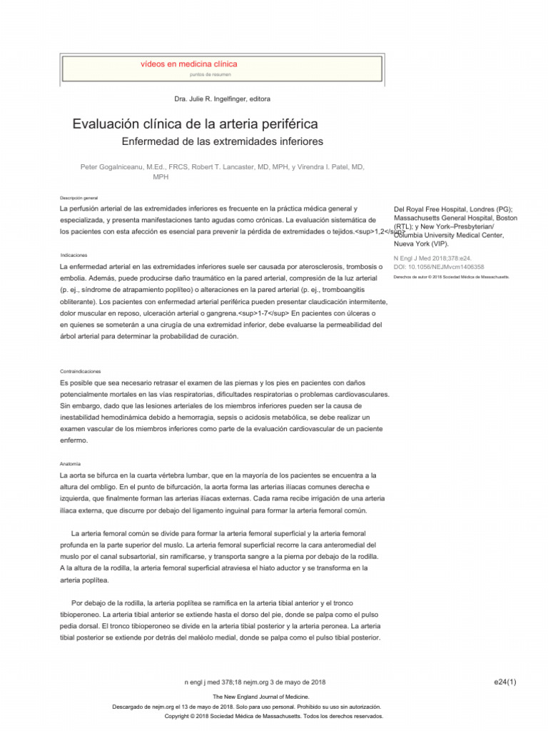 Clinical Assessment of Peripheral Arterial Disease of The Lower Limbs ...