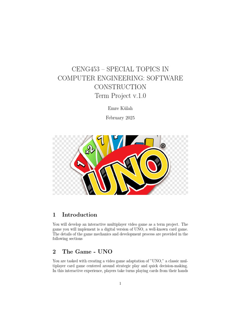 UNO Multiplayer Game Development Guide | PDF | Java (Programming ...