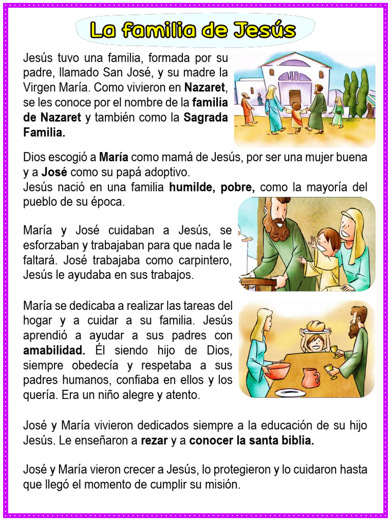 La Sagrada Familia de Jesús | PDF | San José | María, madre de Jesús