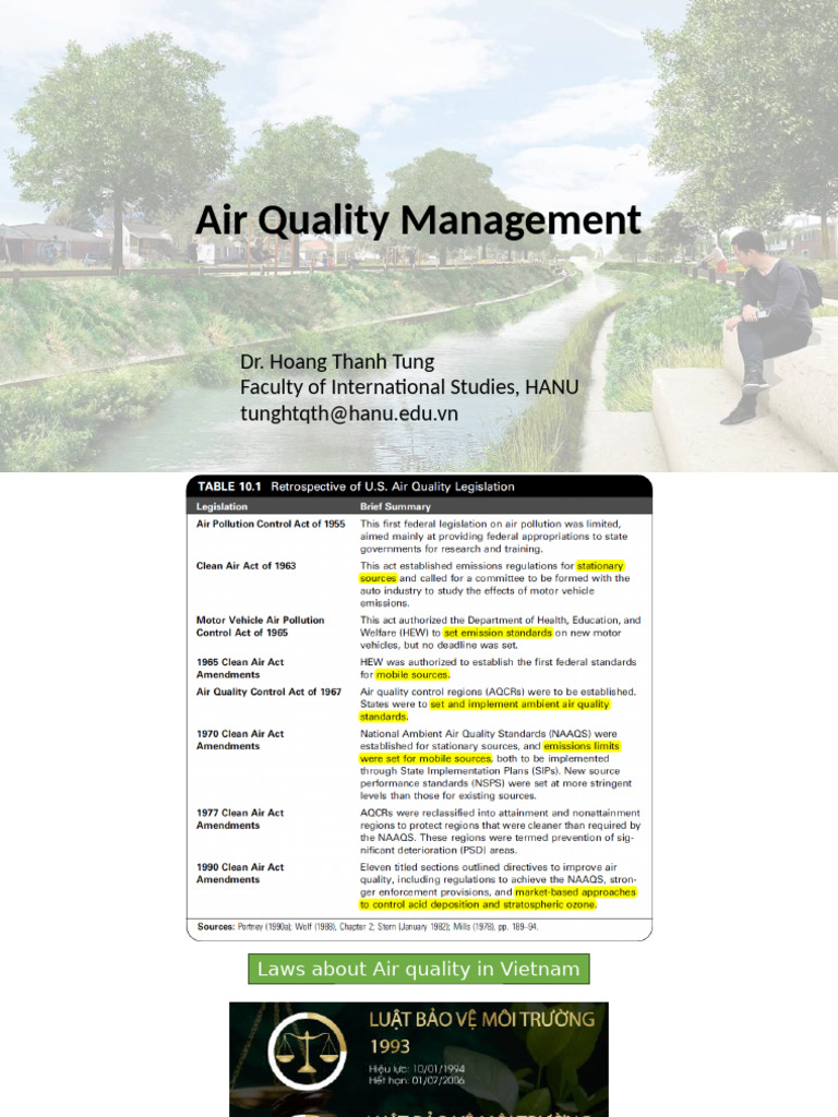 Week11 AirQualityManagement | PDF | Air Pollution | Human Impact On The ...