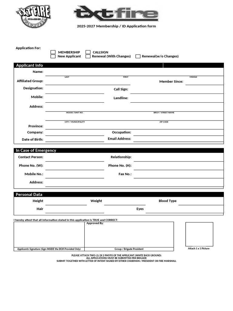 2025 Fire Service Membership Application | PDF | Computing ...