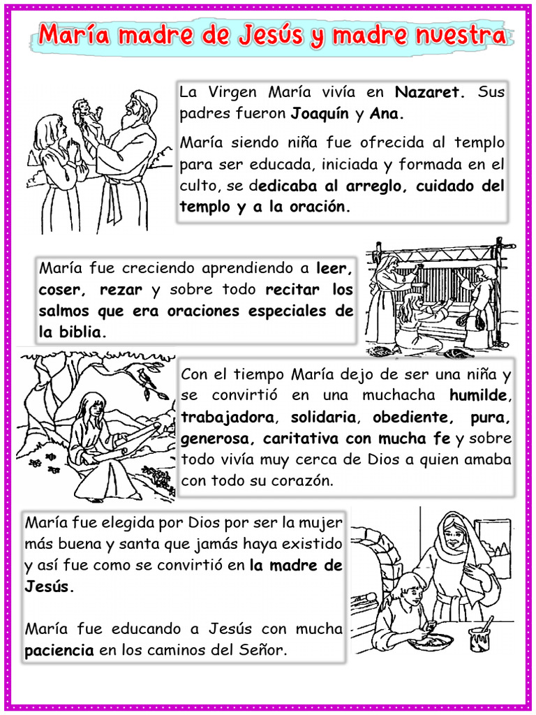 Actividades sobre la Virgen María para niños | PDF