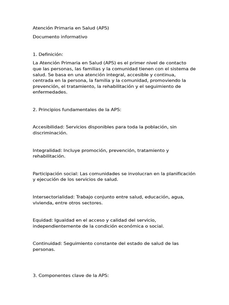 Atención Primaria en Salud (APS) | PDF