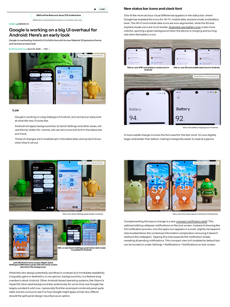 Android's UI Redesign Overview 2023 | PDF | Android (Operating System ...