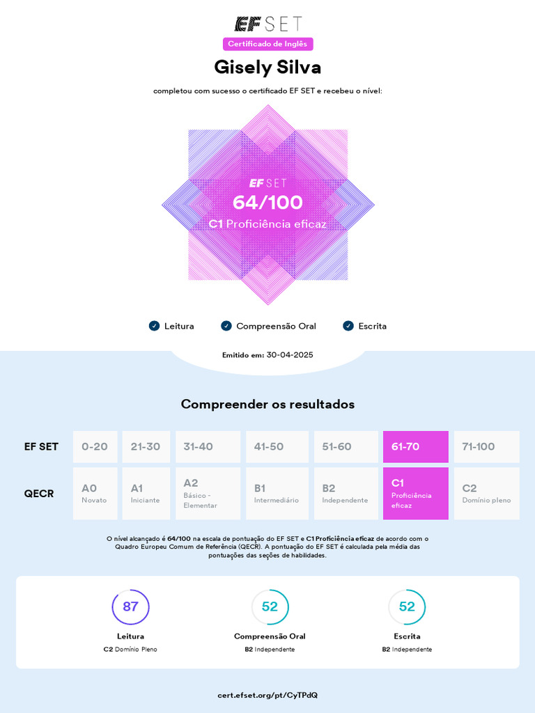 EF SET Certificate | PDF