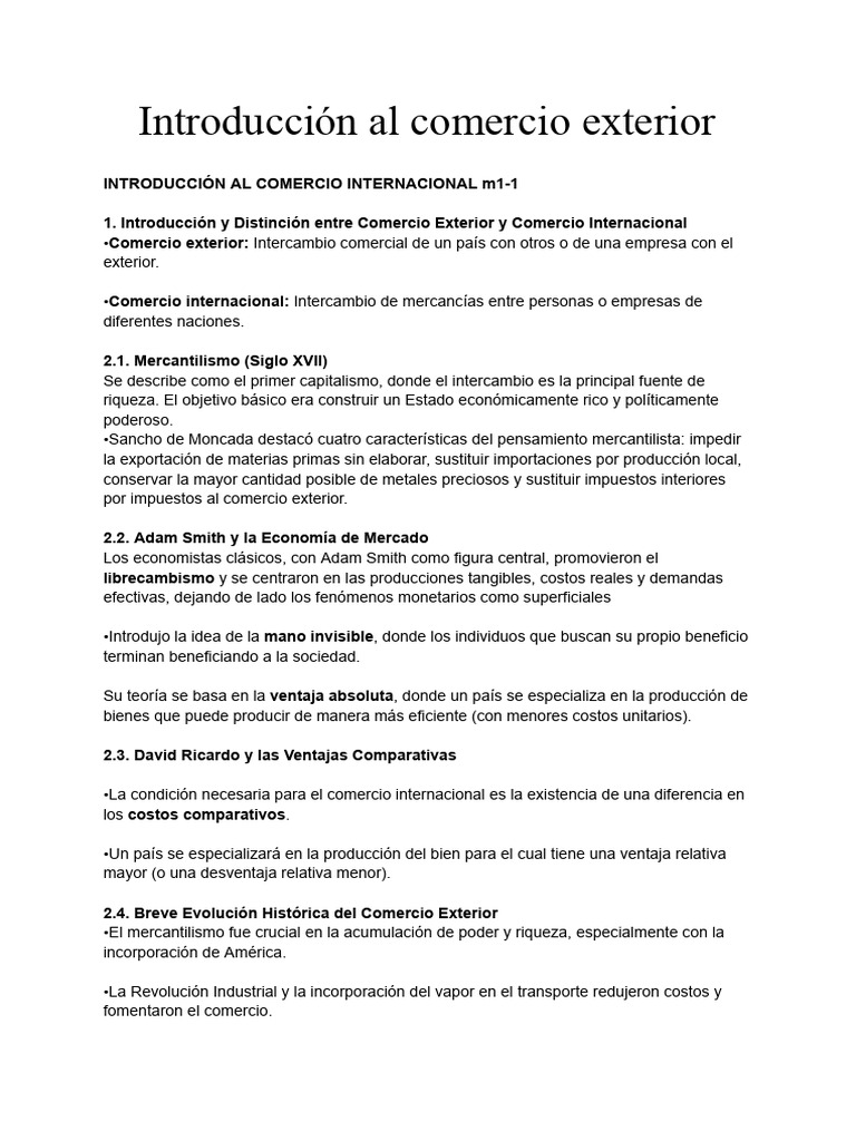 Introducción Al Comercio Exterior | PDF | Balance de pagos | El ...