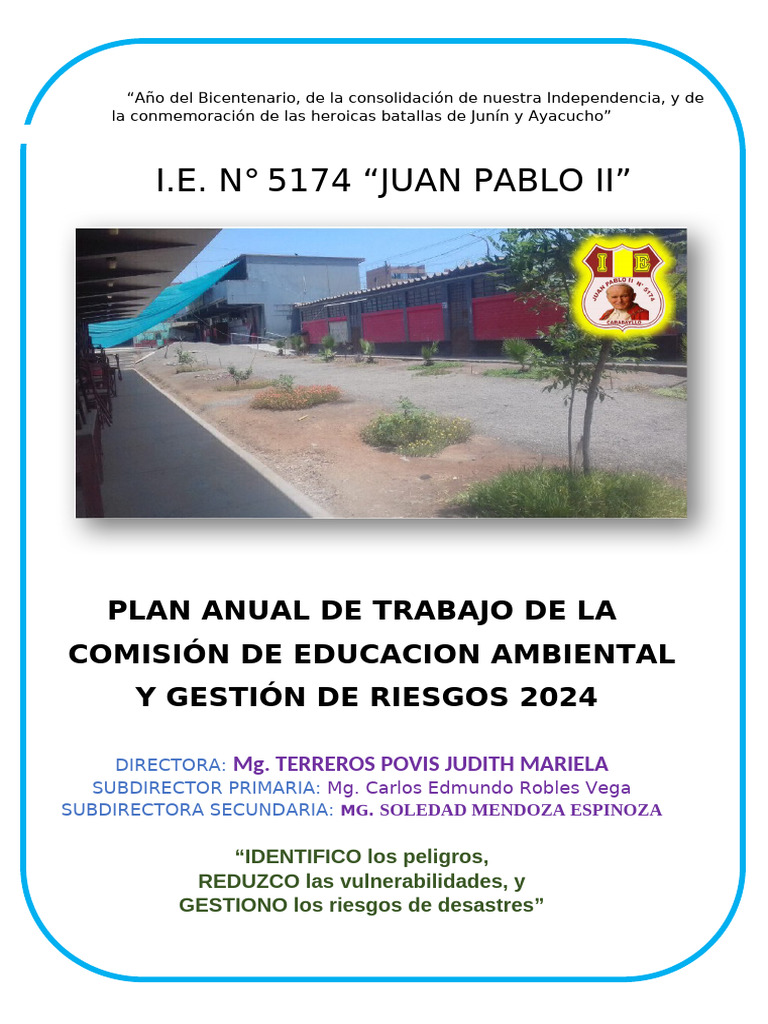 Plan Anual de Gestión de Riesgos 2024 | PDF | Riesgo | Radiación