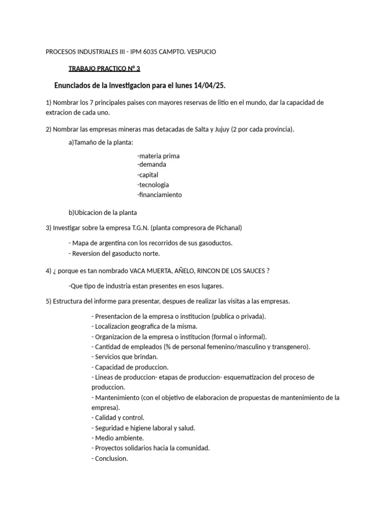 T.P. 3 Investigacion - Tercero Poly | PDF