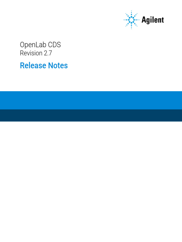 OpenLab CDS 2.7 Release Notes | PDF | Microsoft Windows | Backup