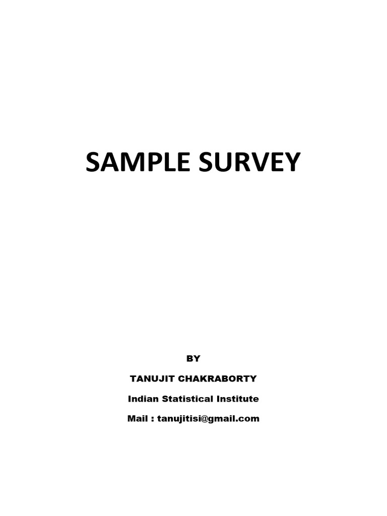 Tanujit Chakraborty Survey Notes | PDF