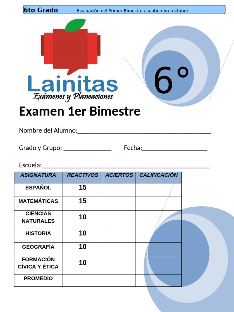 Evaluación 6to Grado Primer Bimestre | PDF | Adolescencia | Mesoamérica