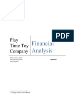 Play Time Toy Financial Analysis