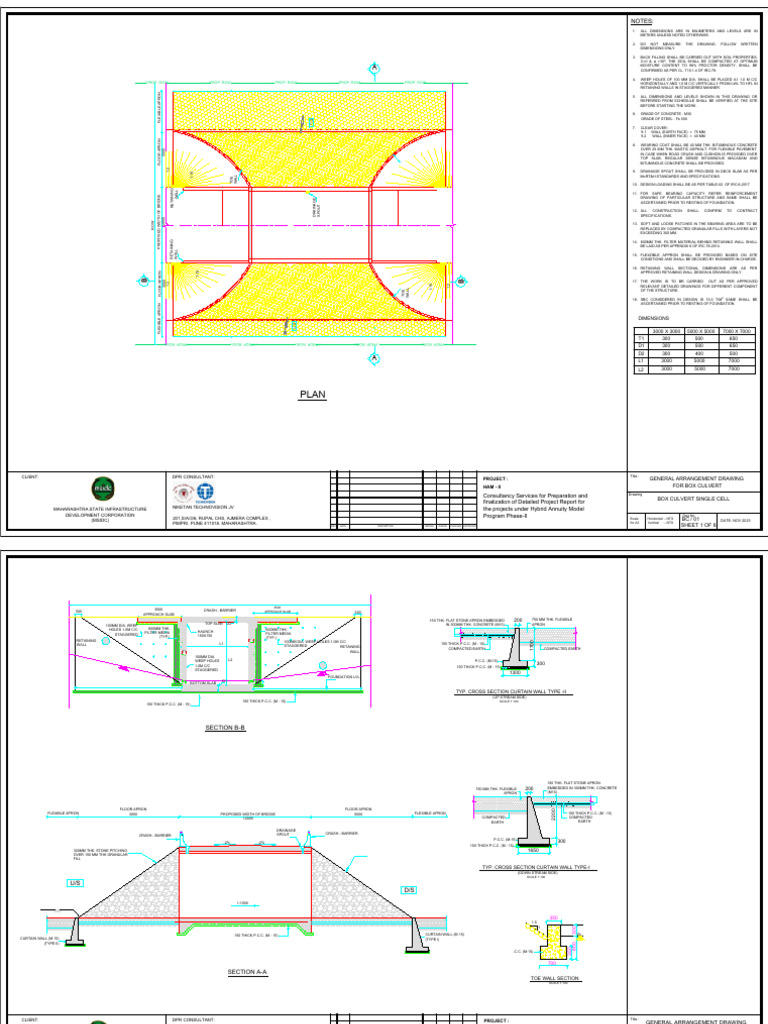 Box Culvert General Arrangement Drawing | PDF | Concrete | Building ...