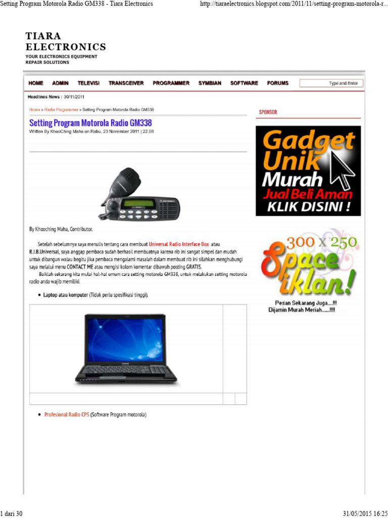 Motorola GM338 Radio Setup Guide | PDF