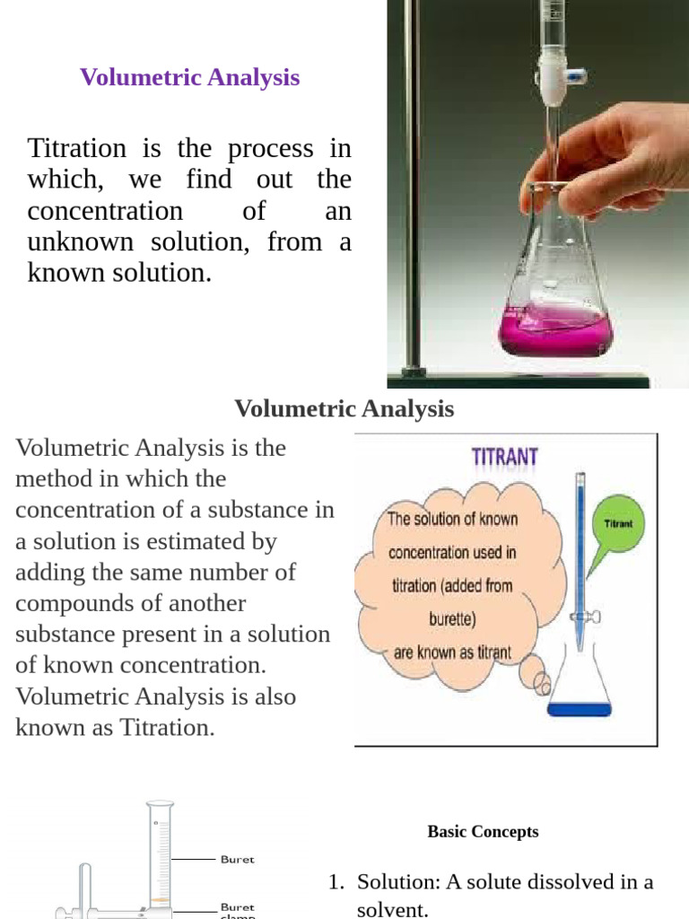 Volumetric Anlysis PDF | PDF | Titration | Chemistry