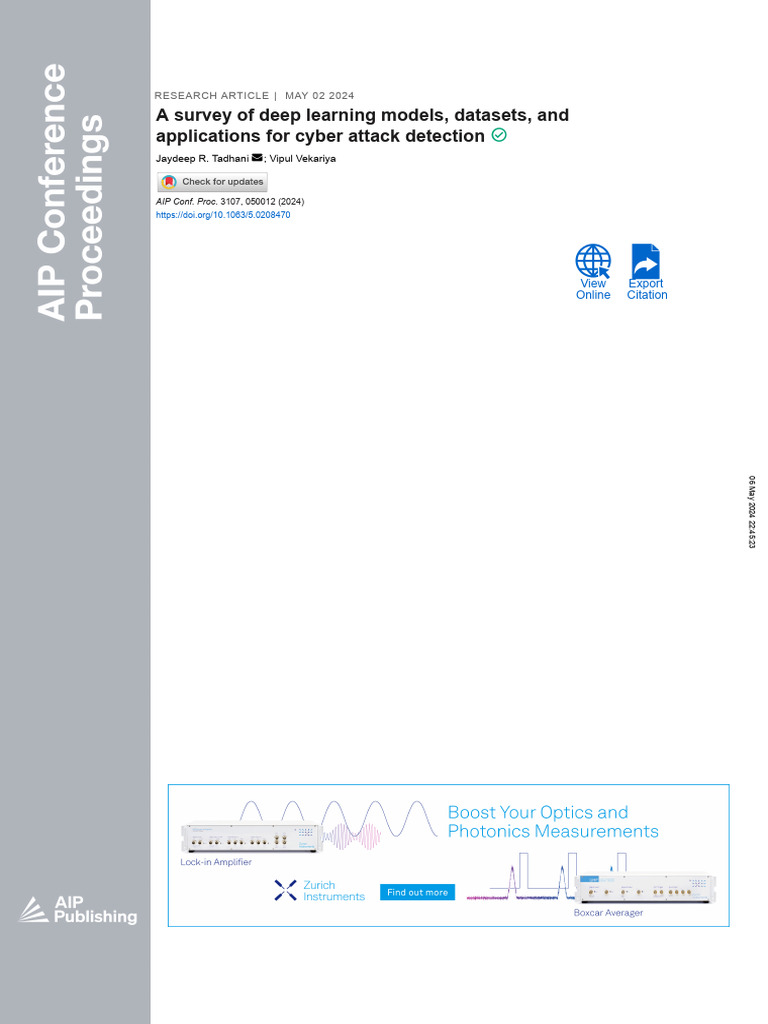 A Survey of Deep Learning Models, Datasets, and Applications For Cyber ...