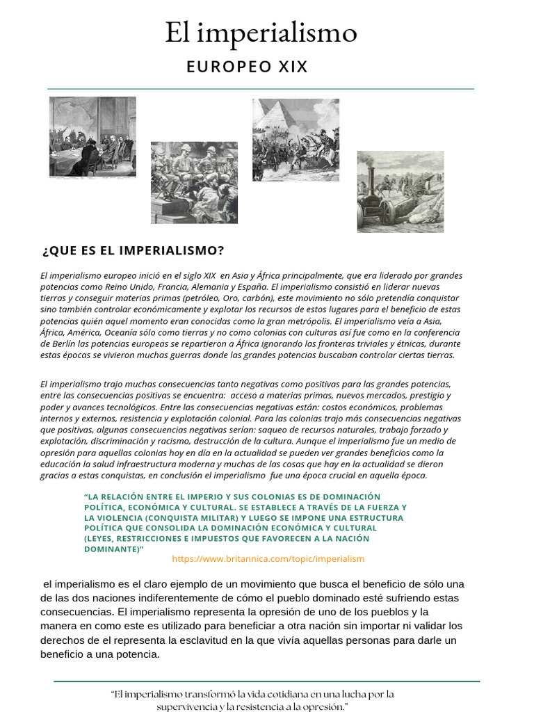 Imperialismo europeo en el siglo XIX | PDF | Imperialismo | Colonialismo
