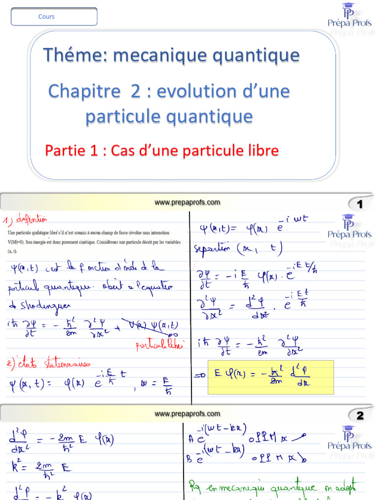 Mécanique Quantique : Particule Libre | PDF