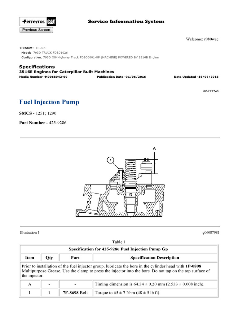 Fuel Injection Pump - 793D PDF | PDF