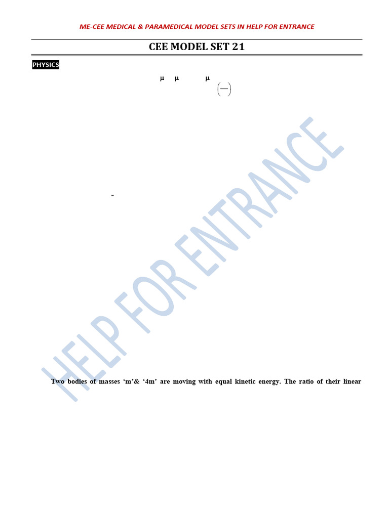 Cee Model Set 21 | PDF | Wavelength | Liquids