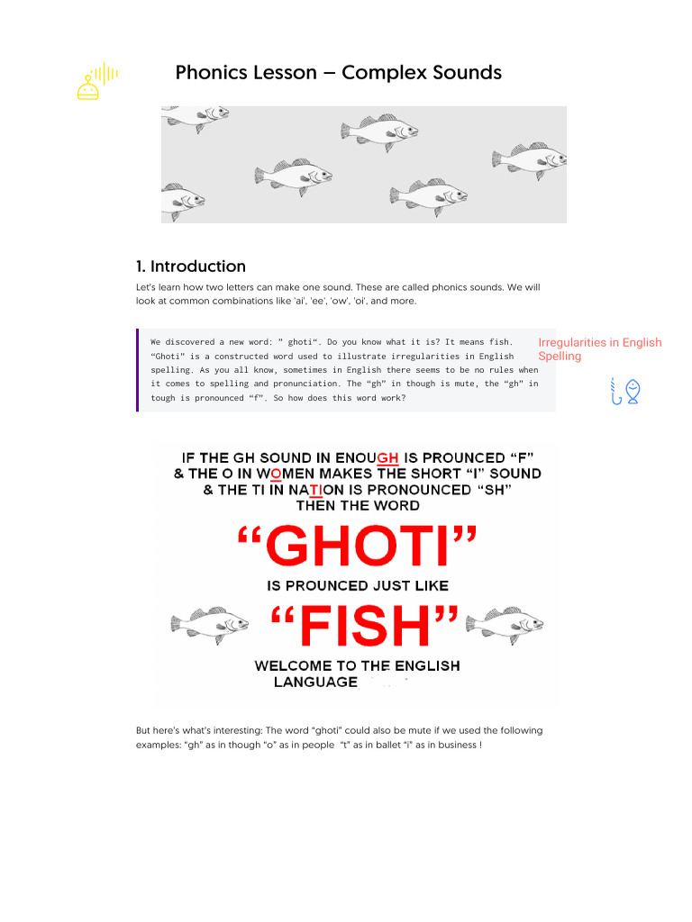 Phonics Lesson: Mastering Complex Sounds | PDF | Phonics | Orthography