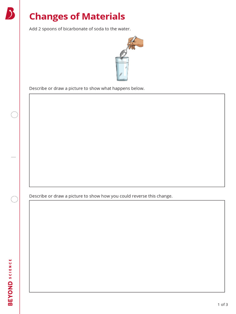 Changes of Materials Experiment Guide | PDF
