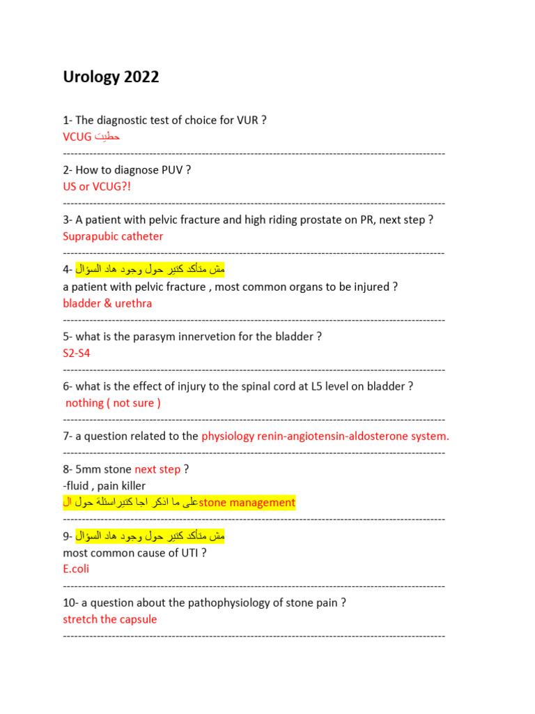 Urology 2022 2 | PDF | Urinary Tract Infection | Surgical Specialties