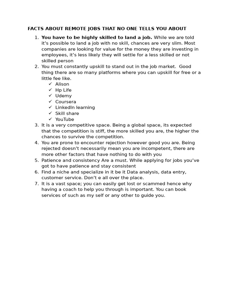 Facts About Remote Jobs No One Tells You About PDF