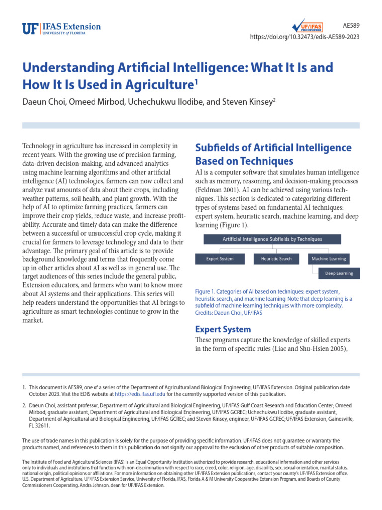 AI Applications in Agriculture Explained | PDF | Artificial ...