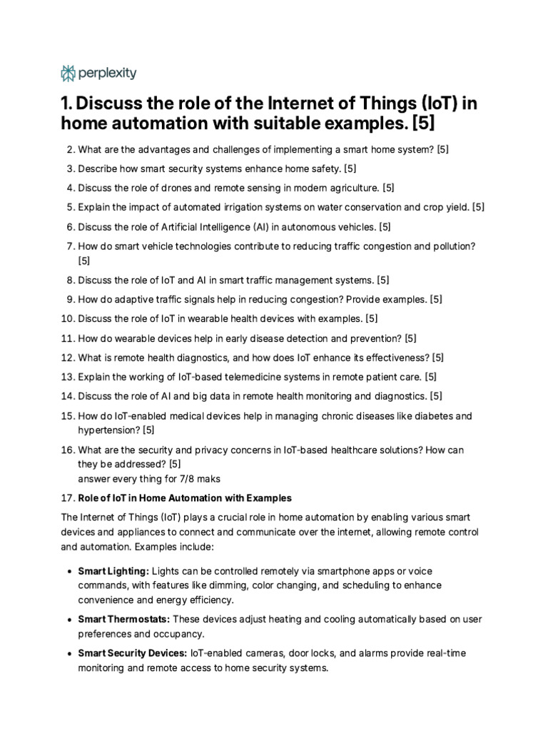 Discuss The Role of The Internet of Things (IoT | PDF | Internet Of ...