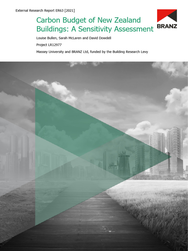 Carbon Budget of New Zealand Buildings, A Sensitivity Assessment | PDF ...