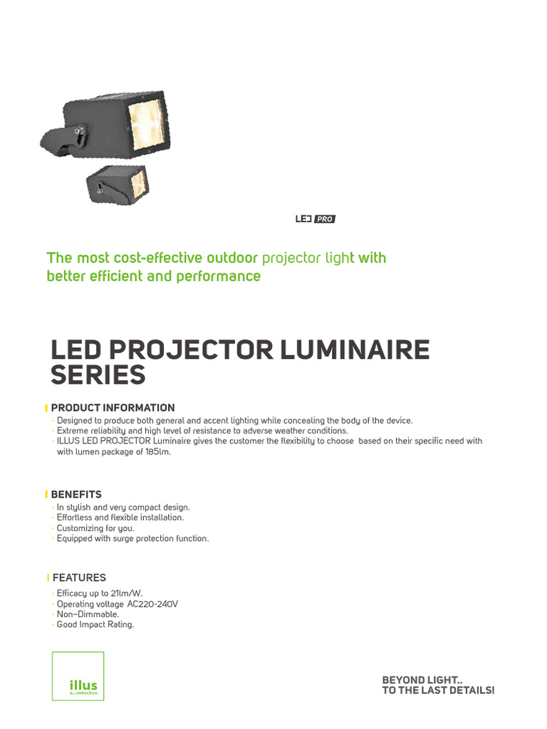 01-LED Projector Luminaire (615369) - Web | PDF | Lighting ...